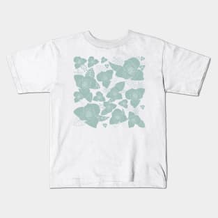 Green silhouette floral pattern Kids T-Shirt